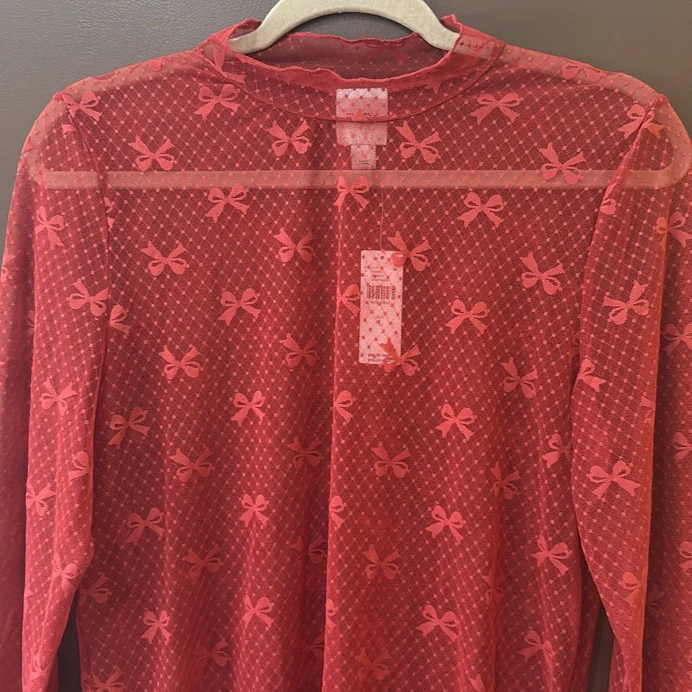 NWT Anthropologie Maeve Bow Lace Turtleneck Top - Picture 2 of 4